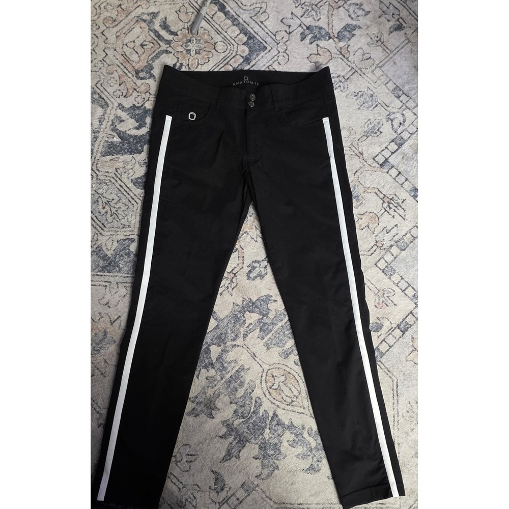 ANATOMIE, Luisa Skinny Pants,Black W/ white Stripe, Medium,  Polyester‎